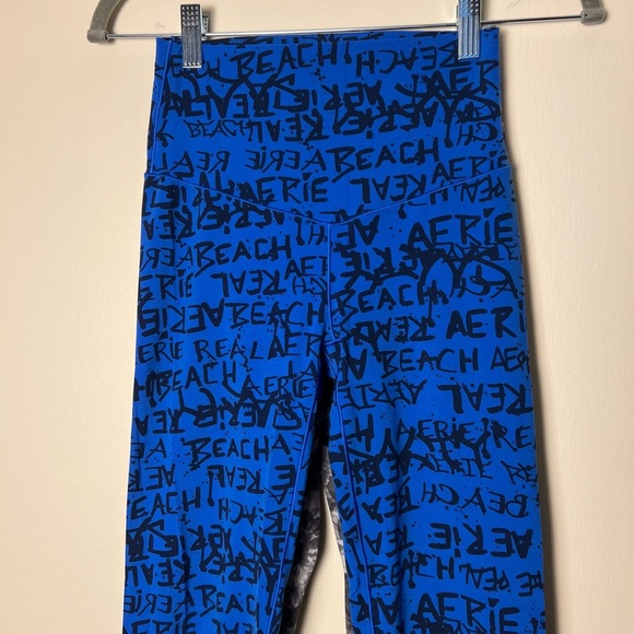 Aerie Offline 7/8 Women Leggings S/P‎ Yoga Gray Floral Blue Bundle Casual Active - Picture 15 of 17